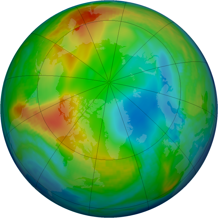 Arctic ozone map for 15 December 1984